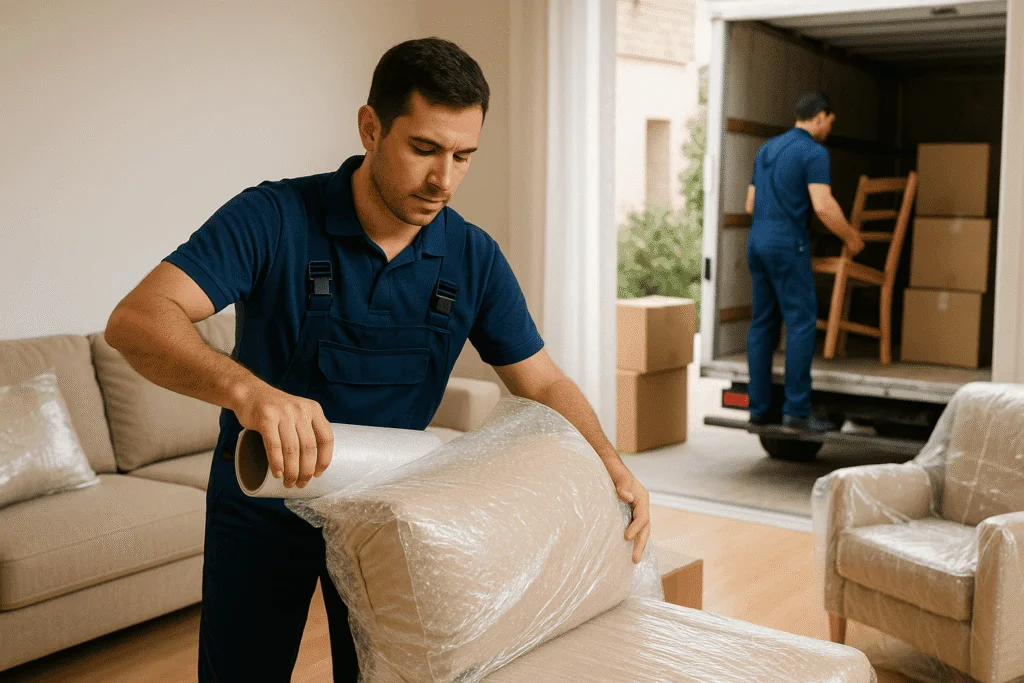 نقل عفش وقت المطر: طرق تغليف تمنع الرطوبة